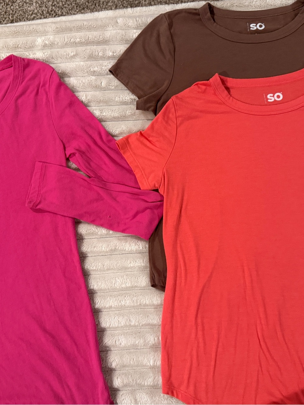 ✨Bundle✨ SO juniors Pink, Red-Orange & Brown Basic Tee Pack